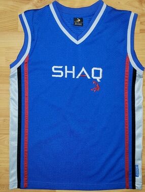SHAQ Y2K Blue Sleeveless Basketball Jersey,  Large